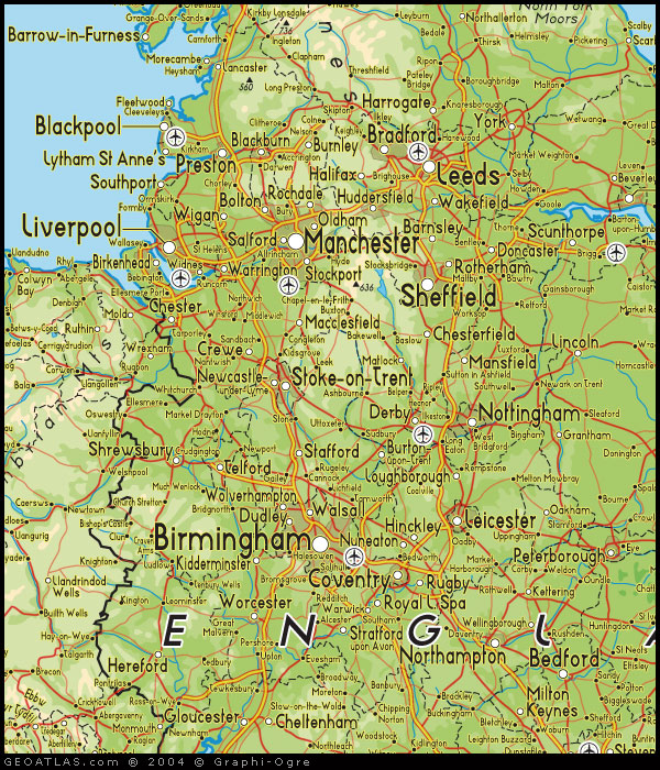 map of north west england