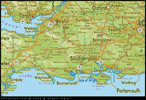 map of south england map