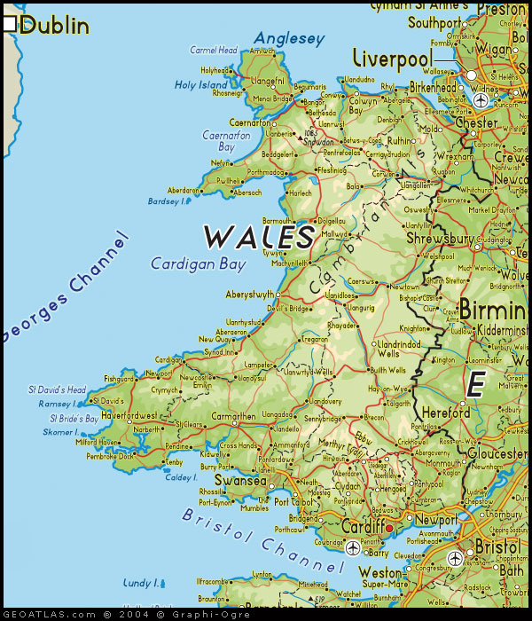 Map of Wales map, UK Atlas