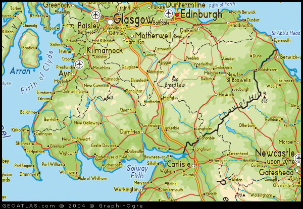 map of scottish borders, Scotland